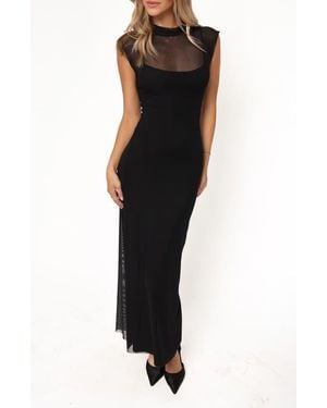 Petal & Pup Charice Mock Neck Maxi Dress - Black