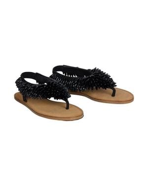 Balmain Flat Sandals - Black
