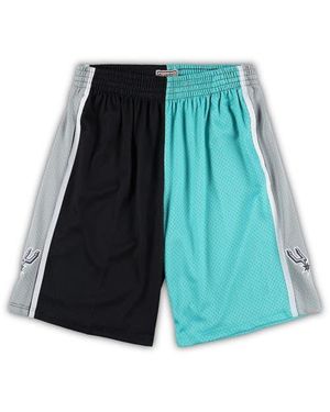 Mitchell & Ness San Antonio Spurs Big & Tall Hardwood Classics Split Swingman Shorts - Blue