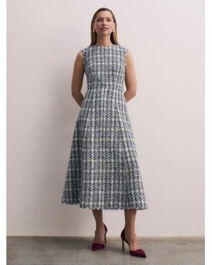 The Fold Tureen Tweed Midi Dress - Gray