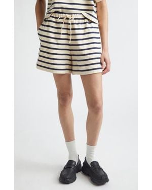 Moncler Stripe Cotton Shorts - Black