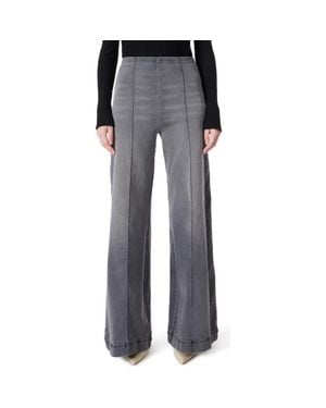 DO by Dee Ocleppo Wide Leg Pull-On Jeans - Gray