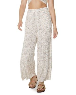 Roxy Midnight Avenue Wide Leg Pants - Natural
