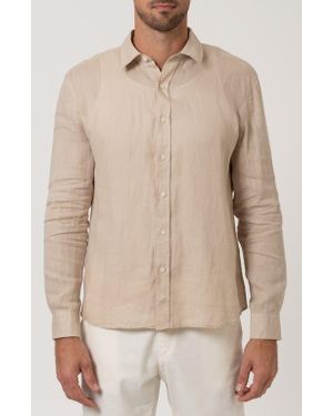 Mavi Long Sleeve Linen Button-Up Shirt - Natural