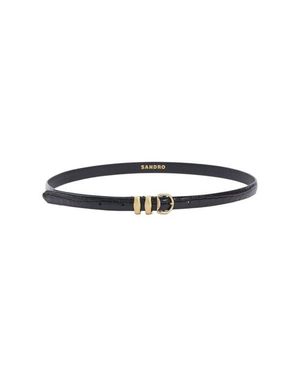 Sandro Croc-Effect Leather Belt - Black