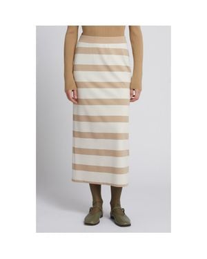 MM by Max Mara Riviera Stripe Knit Maxi Skirt - Natural