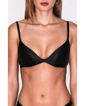 Fleur du Mal Le Gloss Wireless Push-Up Bra - Black
