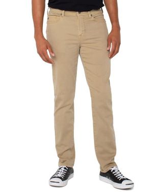 Liverpool Jeans Company Kingston Modern Slim Straight Leg Twill Pants - Natural