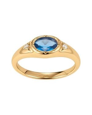MADE BY MARY Oval Birthstone Signet Ring - Blue