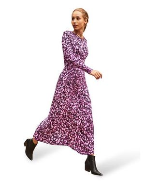Ro&zo Leopard Print Waist Detail Dress - Purple