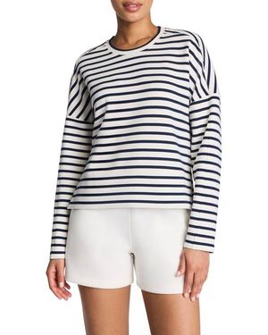Spanx Air Essentials Stripe Sweatshirt - White