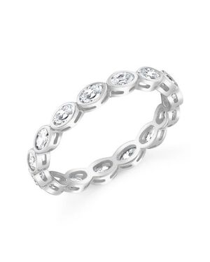 Crislu Oval Cut Cubic Zirconia Eternity Band - White