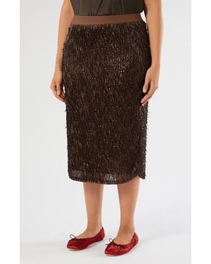 Marina Rinaldi Attore Sequin Skirt - Brown