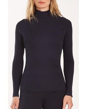 Oyun Classic Rib Mock Neck - Blue