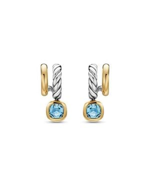 David Yurman Mercer Color Two-Row Drop Earrings, 19.5Mm - Blue