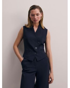 The Fold Romney Clever Crepe Waistcoat - Blue