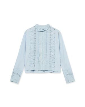 Fortela Woven High Neck Blouse - Blue