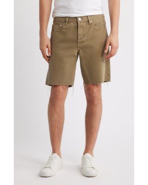 FRAME Raw Hem Relaxed Denim Shorts - Natural