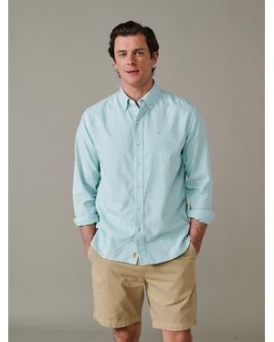 aubi Horkstow Lightweight Oxford Shirt - Blue