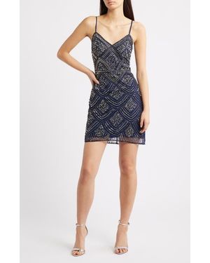 Jump Apparel Beaded Minidress - Blue