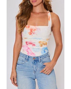 Vici Collection Laken Floral Mesh Tank - Blue