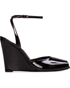 Black Suede Studio Idetta 100 Wedge Sandal - Black