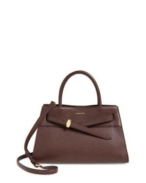 Veronica Beard Dash Leather Top Handle Bag - Brown
