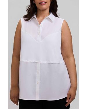 Foxcroft Chelsea Layered Sleeveless Tank - White
