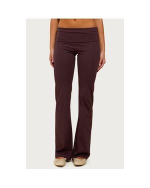 Edikted Oriane Foldover Flare Leggings - Purple