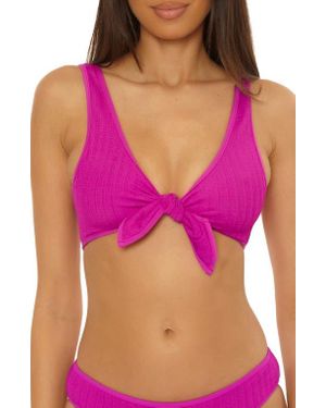 BCA by Rebecca Virtue Buckle Reversible Bikini Top - Purple