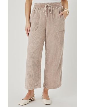 Splendid Ava Cotton Gauze Drawstring Pants - Natural