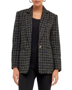 Endless Rose Tweed Blazer - Black