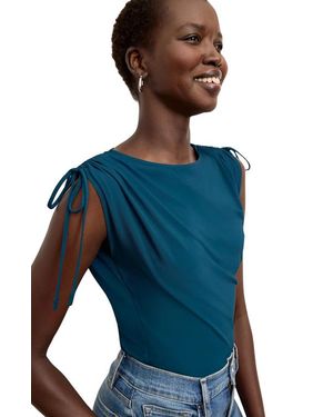 M.M.LaFleur Dotty Light Jersey Top - Blue