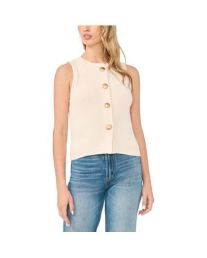 Cece Shell Button Sweater Vest - Blue