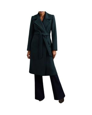Reiss Odette Wool Blend Wrap Coat - Blue
