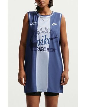 Nike Mesh Stretch Cotton Basketball Jersey - Blue