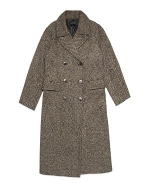 DELUC Cameron Herringbone Coat - Brown