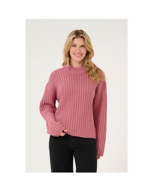 Kaffe Kabess Crew Neck Long Sleeve Pullover - Red