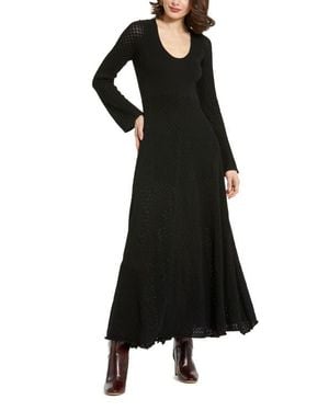 Mac Duggal Scoop Neck Long Sleeve Knit Maxi Dress - Black
