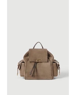 Brunello Cucinelli Suede Sartorial Backpack - Natural