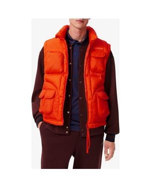 Lacoste Water Repellent Utility Down Puffer Vest - Orange
