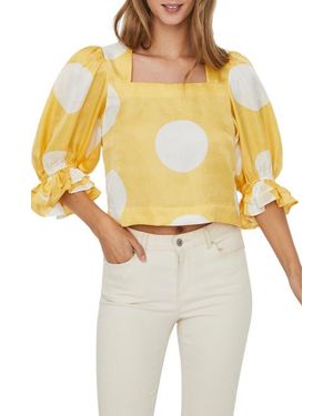 Vero Moda Polka Dot Top - Yellow