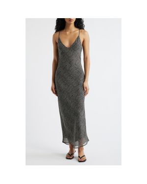 Bella Venice The Jordan Leopard Print Slipdress - Gray