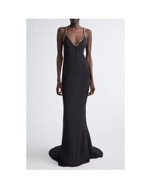 Stella McCartney Jewel Embellished Mermaid Gown With Train - Black