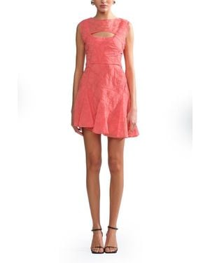 AMUR Quartz Asymmetrical Mini Dress - Red