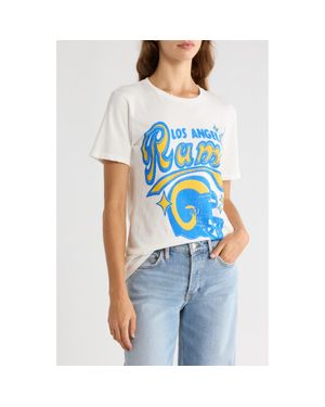 Junk Food Rams Street Art Graphic T-Shirt - Blue