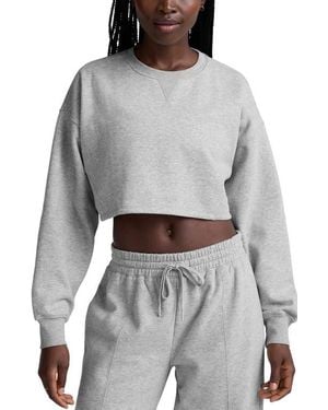 Beyond Yoga Luxefleece Boxy Crop Sweatshirt - Gray