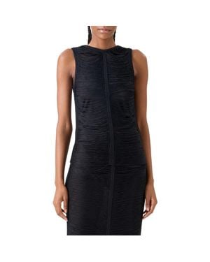 Akris Fringed Silk Knit Top - Black