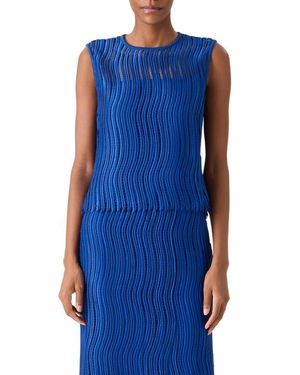 Akris Techno Lace Top - Blue