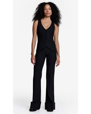 Smythe Wide Leg Cuffed Trouser - Blue